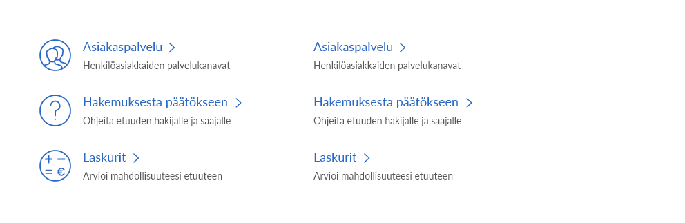 Esimerkki kuvakkeen käytöstä linkin korostavana vihjeenä.