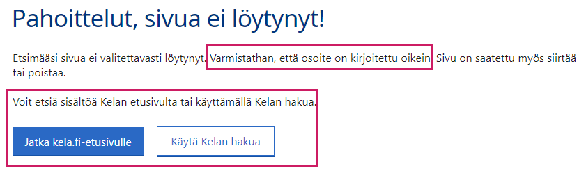 Virhesivun ratkaisu.