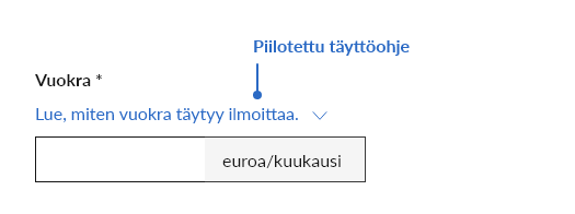 Piilotettu täyttöohje.