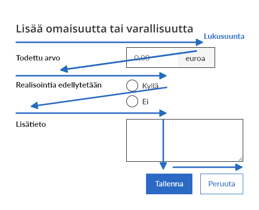 Kahden palstan lomake.