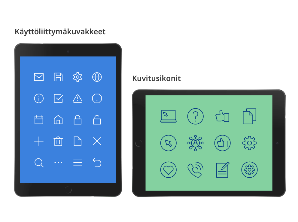 Käyttöliittymäkuvakkeet ja kuvitusikonit, kuvituskuva.